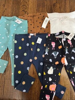 Kids Ribbed Smile Face Leggings